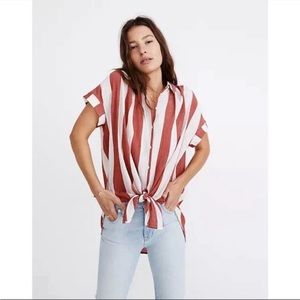 Madewell striped central tunic Cara button up shirt